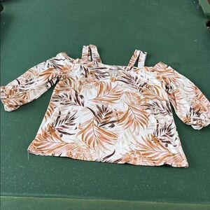 Women's Tropical Print Off-Shoulder Top